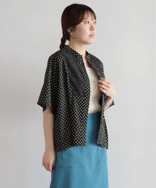 NOMBRE IMPAIR(ノンブルアンペール)の「リーフドットコンビ スタンドネックブラウス(シャツ/ブラウス・レディース・ブラック/ホワイト・FREE)」の12枚目の写真