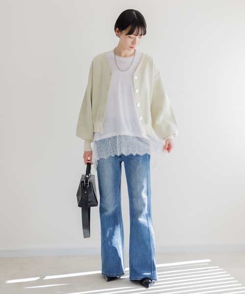 Paradise Picnic(パラダイスピクニック)の「LILLY LYNQUE Wフェイス2WAYトップス(ニット/セーター・レディース・アイボリー/ブラック/グレー・FREE)」の12枚目の写真