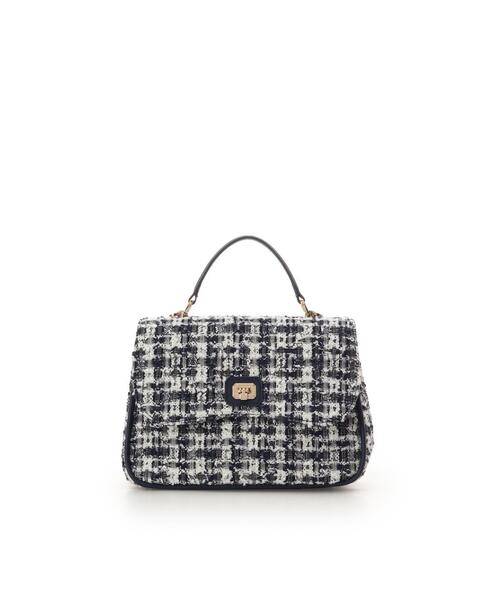 Samantha Thavasa(サマンサタバサ)の「オリジナル金具ツイード ワンハンドルバッグ(ハンドバッグ・レディース・ネイビー/ピンク・FREE)」の2枚目の写真