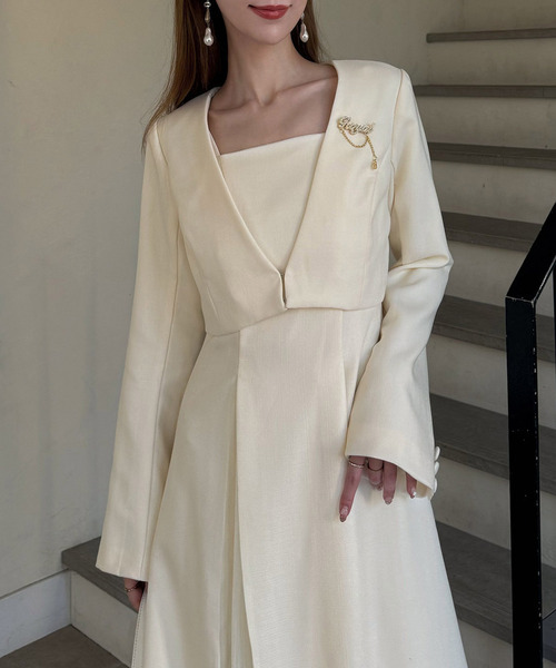 ROYAL PARTY(ロイヤルパーティー)の「ラメツイードノーカラーショートジャケット(ノーカラージャケット・レディース・ブルー/オフホワイト/ブラック・FREE)」の2枚目の写真