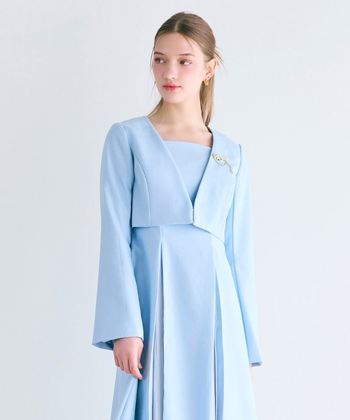 ROYAL PARTY(ロイヤルパーティー)の「ラメツイードノーカラーショートジャケット(ノーカラージャケット・レディース・ブルー/オフホワイト/ブラック・FREE)」の16枚目の写真