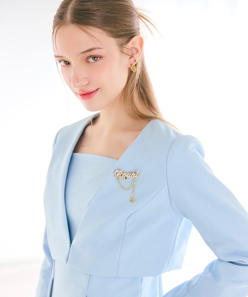 ROYAL PARTY(ロイヤルパーティー)の「ラメツイードノーカラーショートジャケット(ノーカラージャケット・レディース・ブルー/オフホワイト/ブラック・FREE)」の17枚目の写真