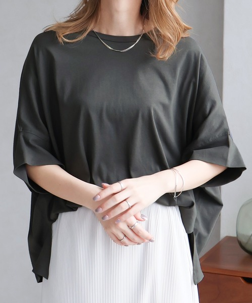 Social GIRL(ソーシャルガール)の「【Social GIRL】スリットドルマンムジロゴTシャツ(Tシャツ/カットソー・レディース・イエロー/ブラック/オフホワイト・M)」の21枚目の写真