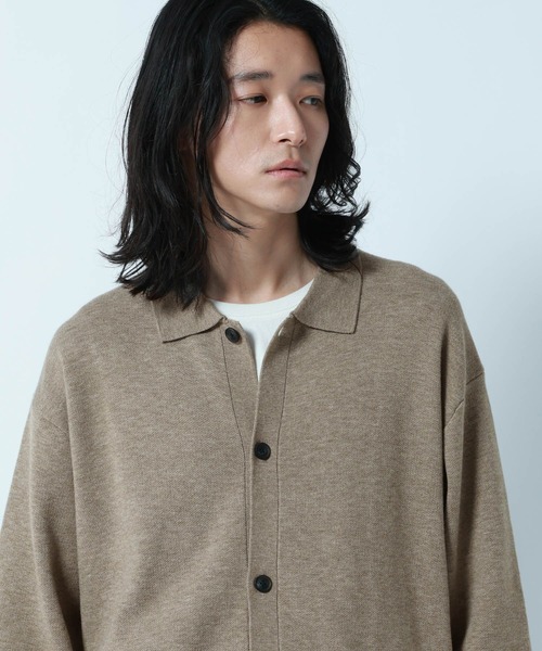 RAGEBLUE(レイジブルー)の「【Washable】Knit Shirt Cardigan/ニットシャツカーデ(ニット/セーター・メンズ・グレー系その他/ライトブルー/ブラック/その他22/ベージュ系その他2・LARGE/MEDIUM)」の4枚目の写真