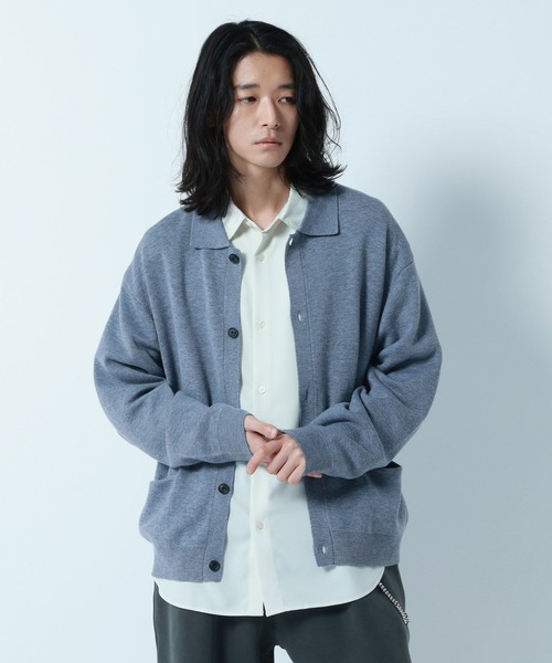 セール】【Washable】Knit Shirt Cardigan/ニットシャツカーデ（ニット