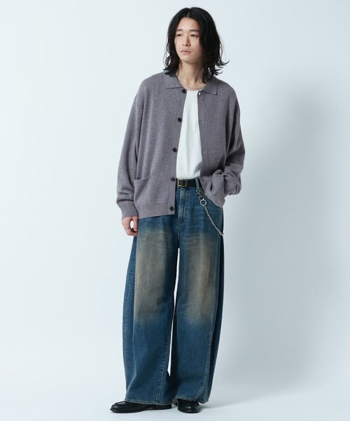 RAGEBLUE(レイジブルー)の「【Washable】Knit Shirt Cardigan/ニットシャツカーデ(ニット/セーター・メンズ・グレー系その他/ライトブルー/ブラック/その他22/ベージュ系その他2・LARGE/MEDIUM)」の17枚目の写真