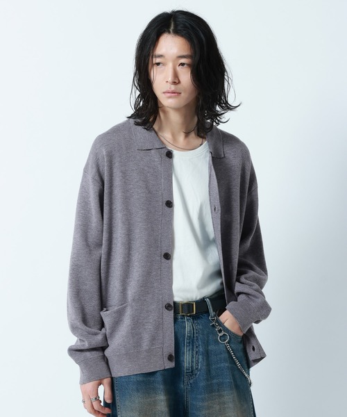 セール】【Washable】Knit Shirt Cardigan/ニットシャツカーデ（ニット