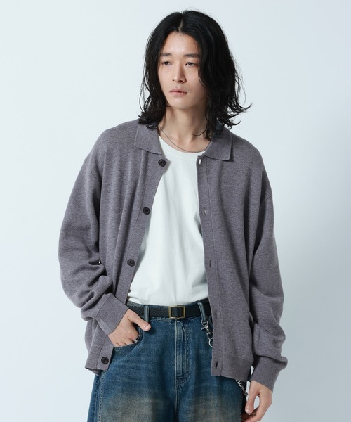 RAGEBLUE(レイジブルー)の「【Washable】Knit Shirt Cardigan/ニットシャツカーデ(ニット/セーター・メンズ・グレー系その他/ライトブルー/ブラック/その他22/ベージュ系その他2・LARGE/MEDIUM)」の6枚目の写真