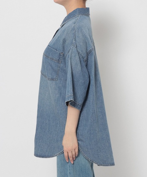 LOWRYS FARM（ローリーズファーム）の「アソートデニムＢＩＧシャツＳＳ 638496（シャツ/ブラウス・レディース・ブルー/ライトブルー/ピンク・FREE）」の12枚目の写真