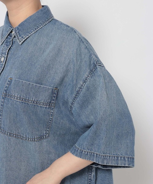 LOWRYS FARM（ローリーズファーム）の「アソートデニムＢＩＧシャツＳＳ 638496（シャツ/ブラウス・レディース・ブルー/ライトブルー/ピンク・FREE）」の15枚目の写真