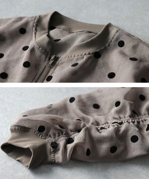 antiqua（アンティカ）の「ドット柄 シアー ブルゾン（ブルゾン・レディース・ベージュ/ブラック・ONESIZE）」の12枚目の写真