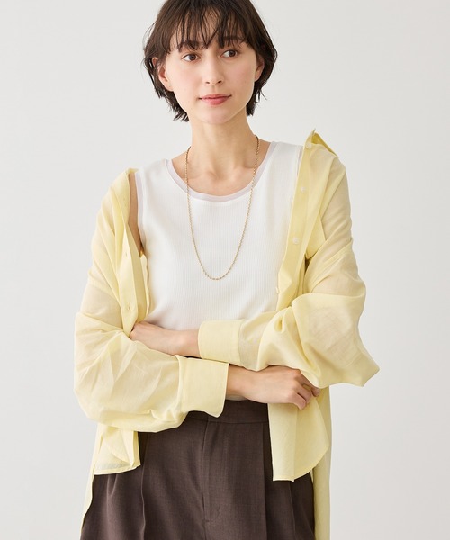 ROPE' PICNIC（ロペピクニック）の「シアードッキングリブタンクトップ（タンクトップ・レディース・ブラック/ホワイト/ブラウン・FREE）」の21枚目の写真