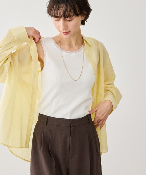 ROPE' PICNIC（ロペピクニック）の「シアードッキングリブタンクトップ（タンクトップ・レディース・ブラック/ホワイト/ブラウン・FREE）」の20枚目の写真