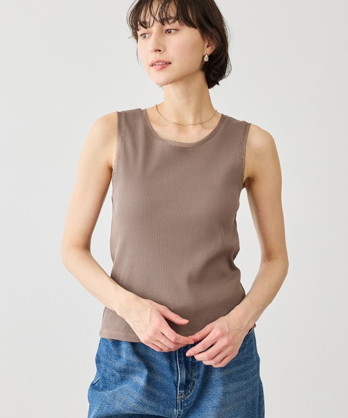 ROPE' PICNIC（ロペピクニック）の「シアードッキングリブタンクトップ（タンクトップ・レディース・ブラック/ホワイト/ブラウン・FREE）」の15枚目の写真