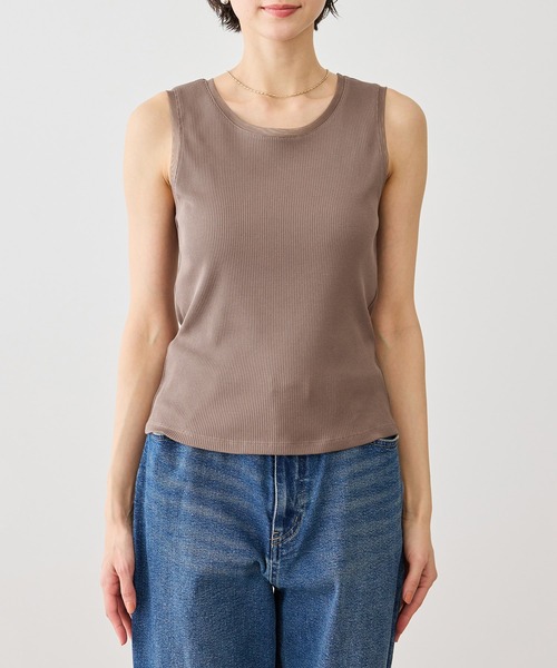 ROPE' PICNIC（ロペピクニック）の「シアードッキングリブタンクトップ（タンクトップ・レディース・ブラック/ホワイト/ブラウン・FREE）」の14枚目の写真