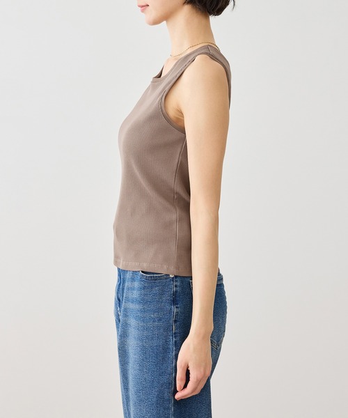 ROPE' PICNIC（ロペピクニック）の「シアードッキングリブタンクトップ（タンクトップ・レディース・ブラック/ホワイト/ブラウン・FREE）」の13枚目の写真