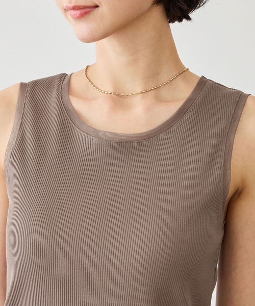 ROPE' PICNIC（ロペピクニック）の「シアードッキングリブタンクトップ（タンクトップ・レディース・ブラック/ホワイト/ブラウン・FREE）」の5枚目の写真