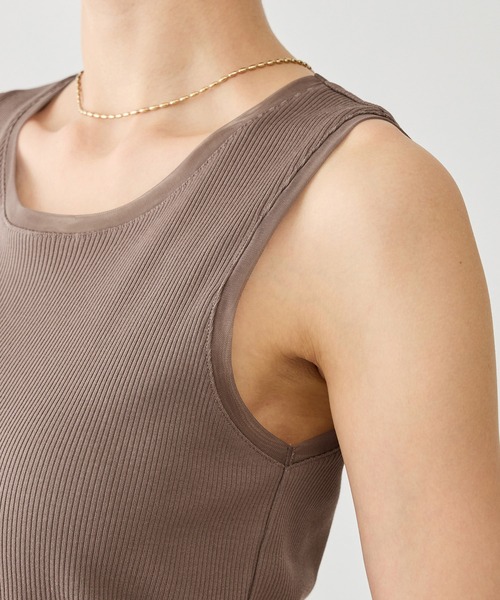 ROPE' PICNIC（ロペピクニック）の「シアードッキングリブタンクトップ（タンクトップ・レディース・ブラック/ホワイト/ブラウン・FREE）」の4枚目の写真