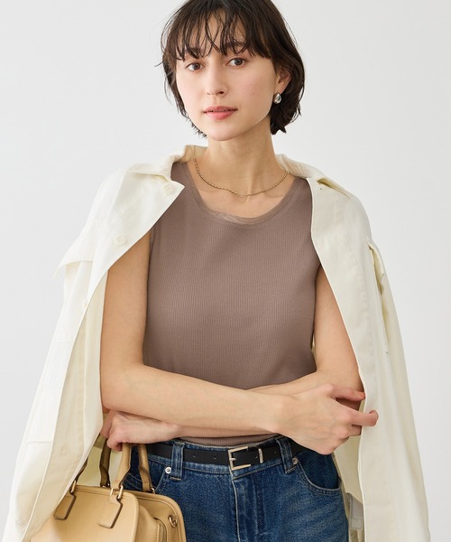 ROPE' PICNIC（ロペピクニック）の「シアードッキングリブタンクトップ（タンクトップ・レディース・ブラック/ホワイト/ブラウン・FREE）」の17枚目の写真