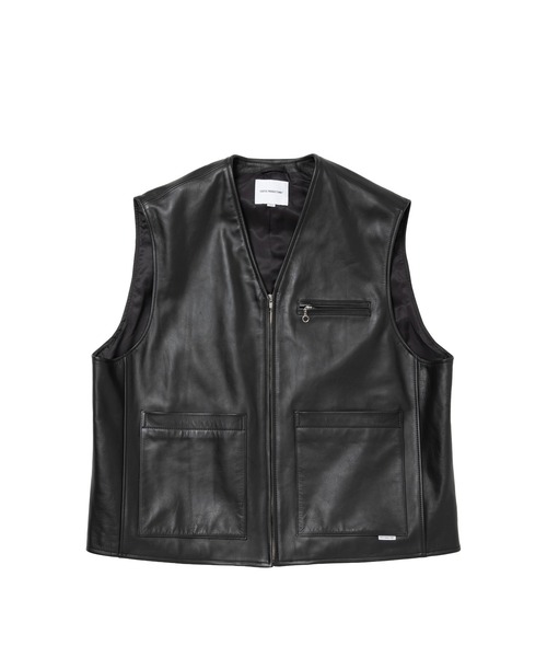 COOTIE PRODUCTIONS(クーティープロダクションズ)の「Leather Work Vest(その他アウター・メンズ・ブラック・MEDIUM/LARGE)」の1枚目の写真