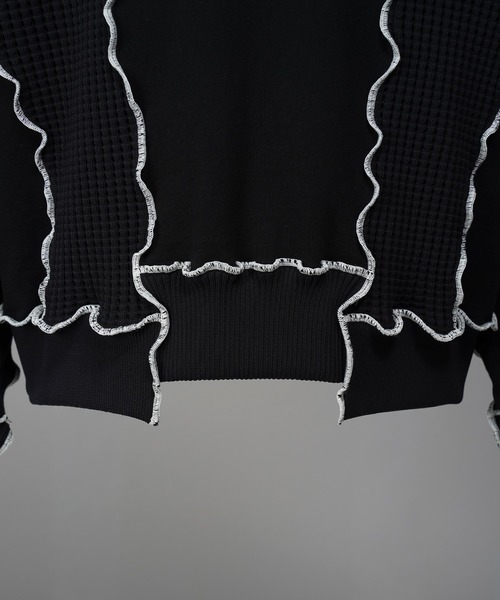 MAISON SPECIAL(メゾンスペシャル)の「Knit Docking Prime-Over Lettuce Edge Sweat Pullover/ニットドッキングプライムオーバーメロウトリミングスウェットプルオーバー(スウェット・メンズ・アイボリー/ブラック・0/2/1)」の18枚目の写真