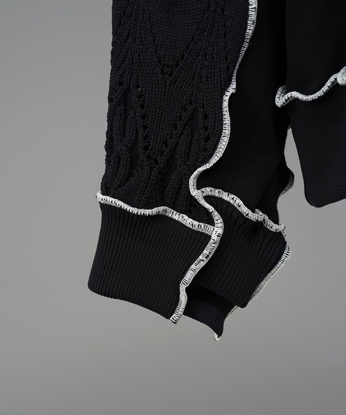 MAISON SPECIAL(メゾンスペシャル)の「Knit Docking Prime-Over Lettuce Edge Sweat Pullover/ニットドッキングプライムオーバーメロウトリミングスウェットプルオーバー(スウェット・メンズ・アイボリー/ブラック・0/2/1)」の19枚目の写真