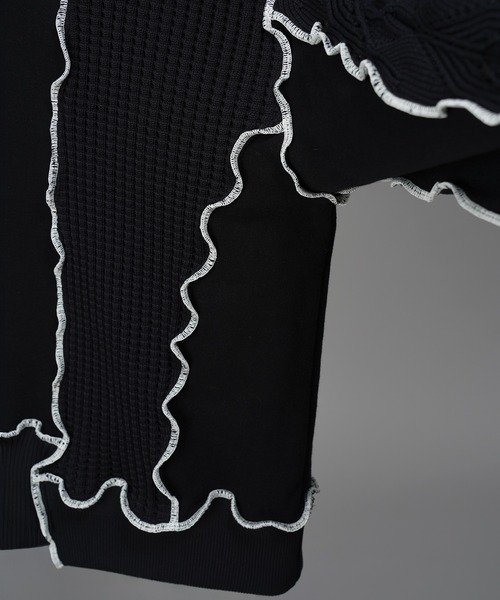 MAISON SPECIAL(メゾンスペシャル)の「Knit Docking Prime-Over Lettuce Edge Sweat Pullover/ニットドッキングプライムオーバーメロウトリミングスウェットプルオーバー(スウェット・メンズ・アイボリー/ブラック・0/2/1)」の20枚目の写真