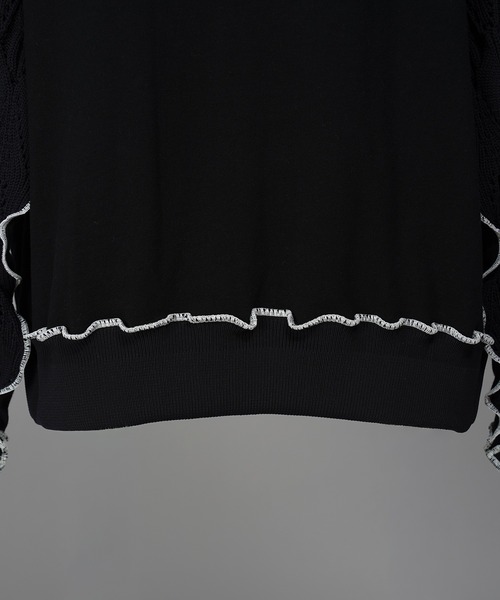 MAISON SPECIAL(メゾンスペシャル)の「Knit Docking Prime-Over Lettuce Edge Sweat Pullover/ニットドッキングプライムオーバーメロウトリミングスウェットプルオーバー(スウェット・メンズ・アイボリー/ブラック・0/2/1)」の22枚目の写真