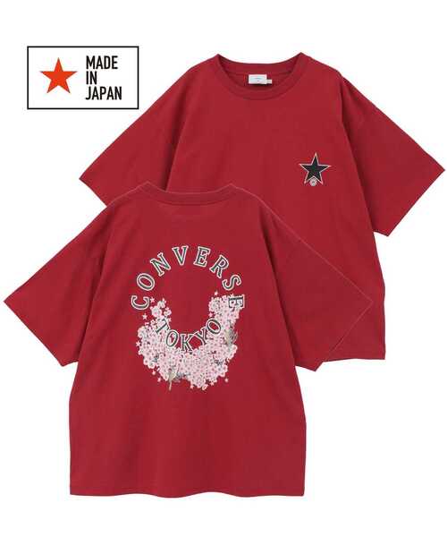 CONVERSE TOKYO（コンバーストウキョウ）の「CIRCLE FLOWER LOGO TEE（Tシャツ/カットソー・レディース・レッド/ホワイト/ブラック・SMALL/MEDIUM）」の3枚目の写真