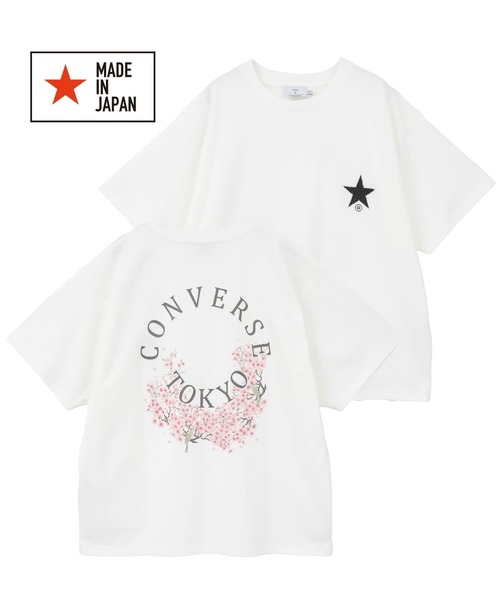 CONVERSE TOKYO（コンバーストウキョウ）の「CIRCLE FLOWER LOGO TEE（Tシャツ/カットソー・レディース・レッド/ホワイト/ブラック・SMALL/MEDIUM）」の2枚目の写真