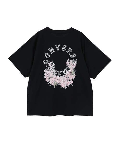 CONVERSE TOKYO（コンバーストウキョウ）の「CIRCLE FLOWER LOGO TEE（Tシャツ/カットソー・レディース・レッド/ホワイト/ブラック・SMALL/MEDIUM）」の4枚目の写真