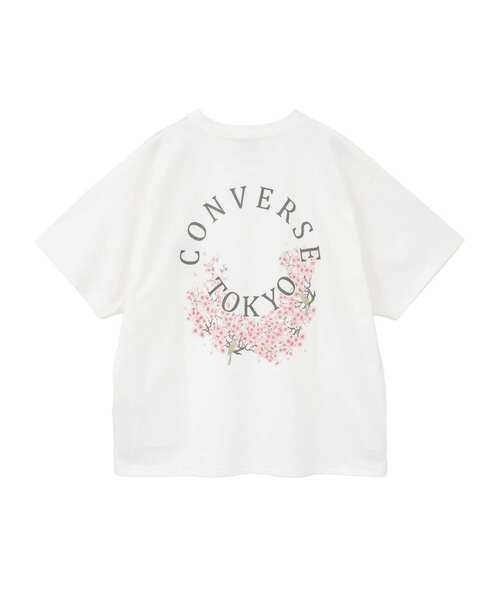 CONVERSE TOKYO（コンバーストウキョウ）の「CIRCLE FLOWER LOGO TEE（Tシャツ/カットソー・レディース・レッド/ホワイト/ブラック・SMALL/MEDIUM）」の6枚目の写真