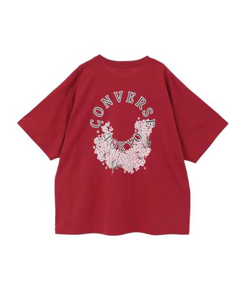 CONVERSE TOKYO（コンバーストウキョウ）の「CIRCLE FLOWER LOGO TEE（Tシャツ/カットソー・レディース・レッド/ホワイト/ブラック・SMALL/MEDIUM）」の8枚目の写真