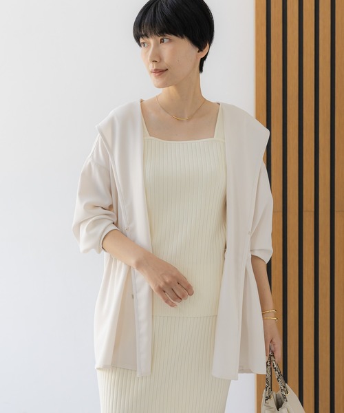 Elura（エルーラ）の「≪UVカット・接触冷感≫サマープロテクトタンク/659659（タンクトップ・レディース・グレイッシュベージュ/ブラック/ダークブラウン/ホワイト/ライトピンク・FREE）」の8枚目の写真