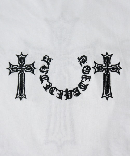 NYLAUS(ナイラス)の「【NYS】クロス 刺繍 オーバーサイズ 半袖Tシャツ ロゴTシャツ ロゴ刺繍(Tシャツ/カットソー・メンズ・ブラック/ホワイト・L/M)」の5枚目の写真