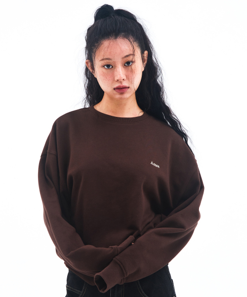 AMESWORLDWIDE（アメスワールドワイド）の「BASIC SMALL LOGO SWEATSHIRT BROWN（スウェット・レディース・その他・LARGE/MEDIUM/SMALL）」の7枚目の写真