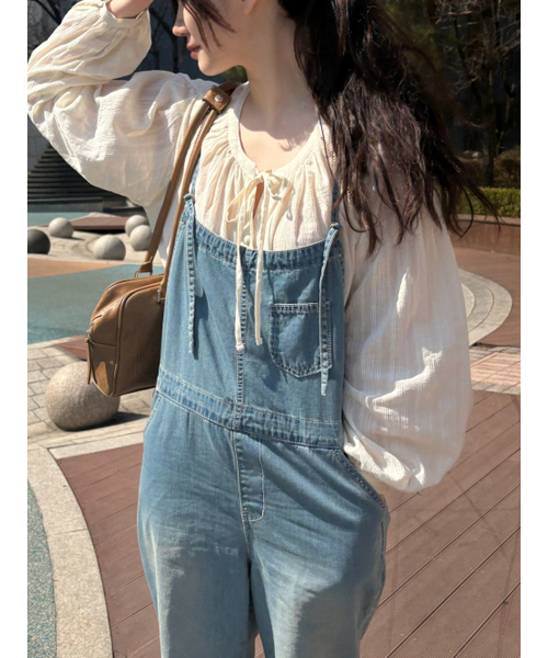 SIMEEZ overall denim pants_BLUE