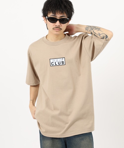 PRO CLUB (プロクラブ)の「PRO CLUB BOX LOGO TEE ボックスロゴワッペン ヘビーウェイト半袖Tシャツ(Tシャツ/カットソー・メンズ・ブラック/ホワイト/ネイビー/カーキ/ヘザーグレー・L/M/S/2XL/XL/3XL)」の9枚目の写真