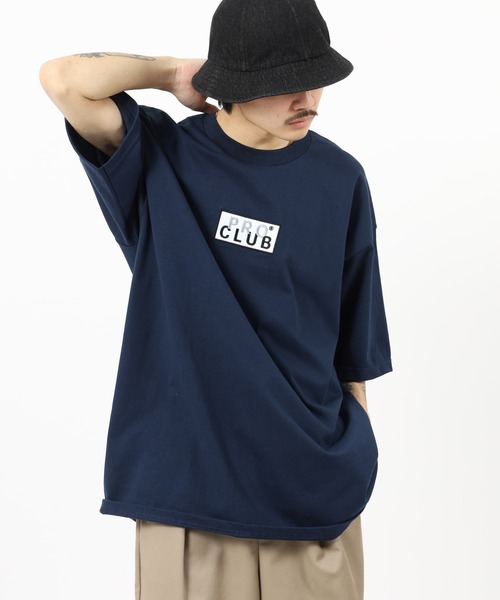PRO CLUB (プロクラブ)の「PRO CLUB BOX LOGO TEE ボックスロゴワッペン ヘビーウェイト半袖Tシャツ(Tシャツ/カットソー・メンズ・ブラック/ホワイト/ネイビー/カーキ/ヘザーグレー・L/M/S/2XL/XL/3XL)」の13枚目の写真
