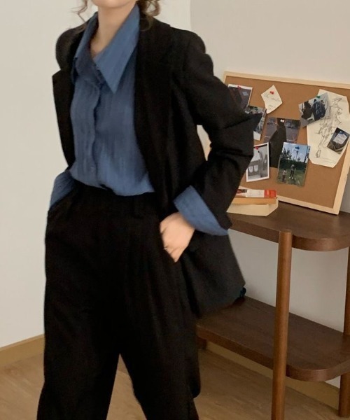 Beststore(ベストストア)の「【秋冬】大人レディな縦シワ加工 楊柳シフォンブラウス パフスリーブシャツ 落ち感(シャツ/ブラウス・レディース・グレイッシュベージュ/ブルー/オフホワイト・L/M)」の8枚目の写真