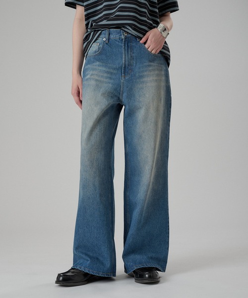 ONCILY(オンシェリー)の「SLIM STRAIGHT DENIM PANTS / スリムストレートデニムパンツ(デニムパンツ・メンズ・ライトブルー/インディゴブルー・SMALL/MEDIUM/LARGE)」の2枚目の写真