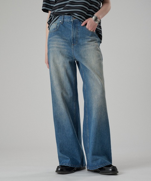ONCILY(オンシェリー)の「SLIM STRAIGHT DENIM PANTS / スリムストレートデニムパンツ(デニムパンツ・メンズ・ライトブルー/インディゴブルー・SMALL/MEDIUM/LARGE)」の13枚目の写真