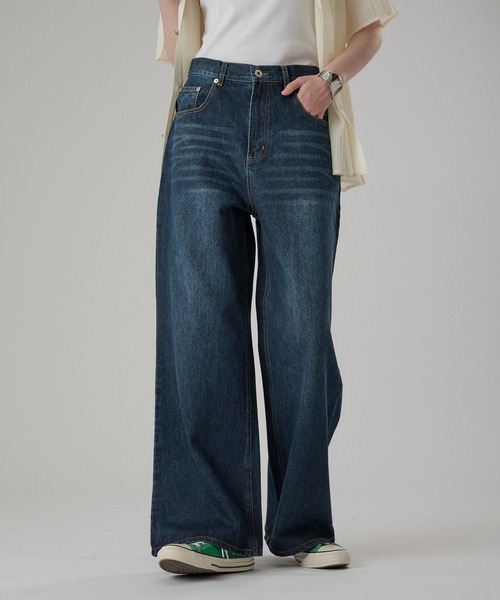 ONCILY(オンシェリー)の「SLIM STRAIGHT DENIM PANTS / スリムストレートデニムパンツ(デニムパンツ・メンズ・ライトブルー/インディゴブルー・SMALL/MEDIUM/LARGE)」の3枚目の写真