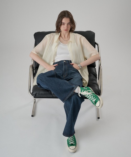 ONCILY(オンシェリー)の「SLIM STRAIGHT DENIM PANTS / スリムストレートデニムパンツ(デニムパンツ・メンズ・ライトブルー/インディゴブルー・SMALL/MEDIUM/LARGE)」の8枚目の写真