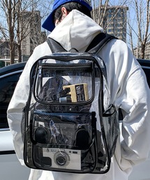 WESTBOY（ウエストボーイ）の「ユニセックス マルチポケット 透明 PVC クリアバックパック WO26S6BG06（バックパック/リュック）」