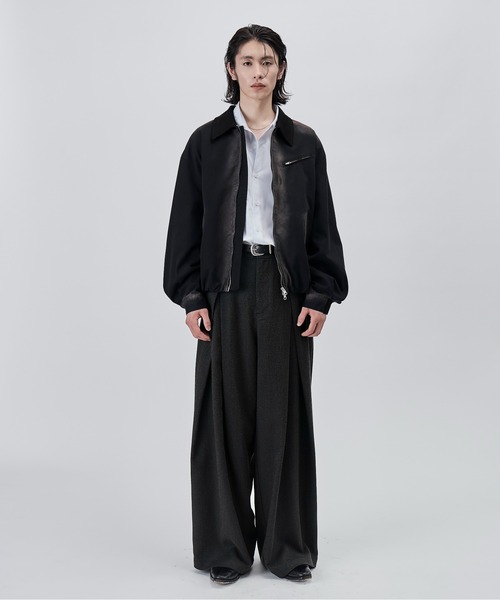 SINSS（シンス）の「Cross tuck wide straight slacks / クロスタックワイドストレートスラックス（スラックス・メンズ・グレー系その他/ブラック系その他・MEDIUM/SMALL/X-SMALL/X-LARGE/LARGE）」の7枚目の写真