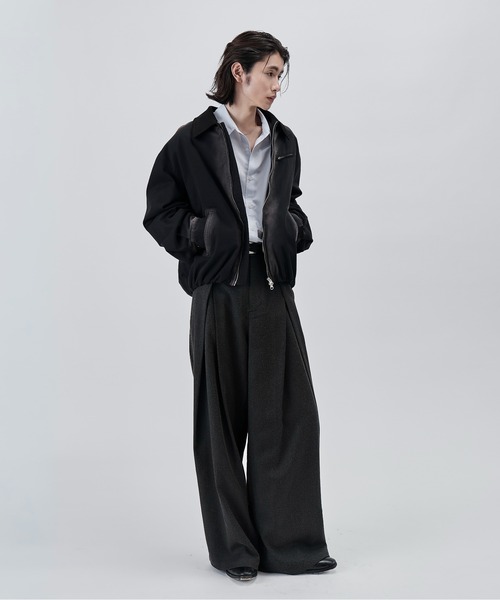 SINSS（シンス）の「Cross tuck wide straight slacks / クロスタックワイドストレートスラックス（スラックス・メンズ・グレー系その他/ブラック系その他・MEDIUM/SMALL/X-SMALL/X-LARGE/LARGE）」の11枚目の写真