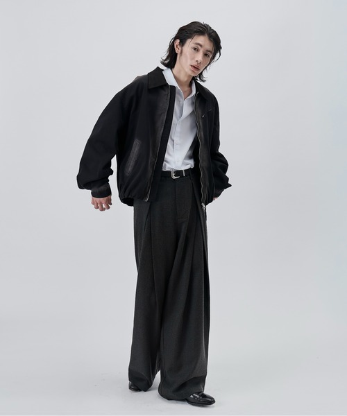 SINSS（シンス）の「Cross tuck wide straight slacks / クロスタックワイドストレートスラックス（スラックス・メンズ・グレー系その他/ブラック系その他・MEDIUM/SMALL/X-SMALL/X-LARGE/LARGE）」の12枚目の写真