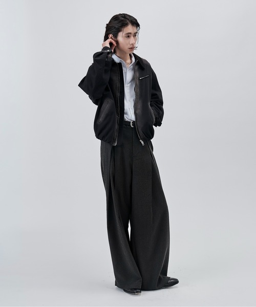 SINSS（シンス）の「Cross tuck wide straight slacks / クロスタックワイドストレートスラックス（スラックス・メンズ・グレー系その他/ブラック系その他・MEDIUM/SMALL/X-SMALL/X-LARGE/LARGE）」の14枚目の写真