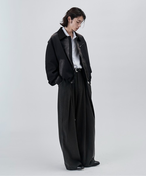 SINSS（シンス）の「Cross tuck wide straight slacks / クロスタックワイドストレートスラックス（スラックス・メンズ・グレー系その他/ブラック系その他・MEDIUM/SMALL/X-SMALL/X-LARGE/LARGE）」の20枚目の写真